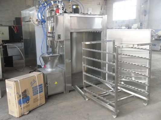 100kg batch κρέατος καπνίζοντας καπνίζοντας μηχανή ψαριών μηχανών 30kw βιομηχανική