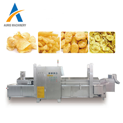 SUS304 Fryer μηχανή για τη μικρή τριζάτη συνεχή τηγανίζοντας γραμμή κρέατος τσιπ πατατών